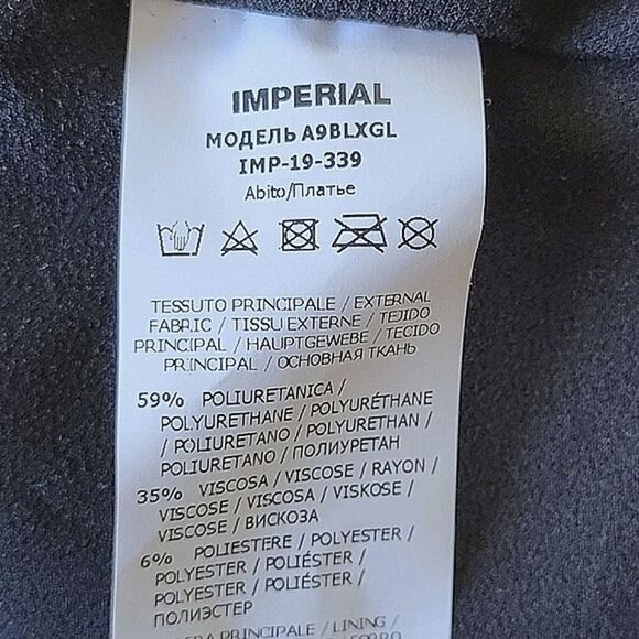 Imperial black faux leather asymmetrical shoulder dress - Picture 7 of 14